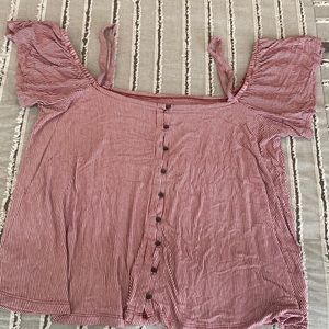 American Eagle Soft & Sexy Cold Shoulder Top - Size Small
